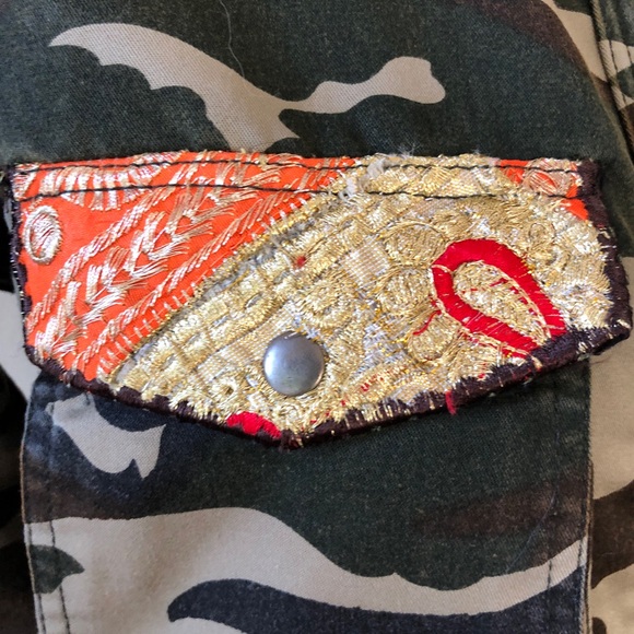 🎉HP🎉Beautiful Stories Embellished Camo Jacket, Sz XS - Picture 7 of 14